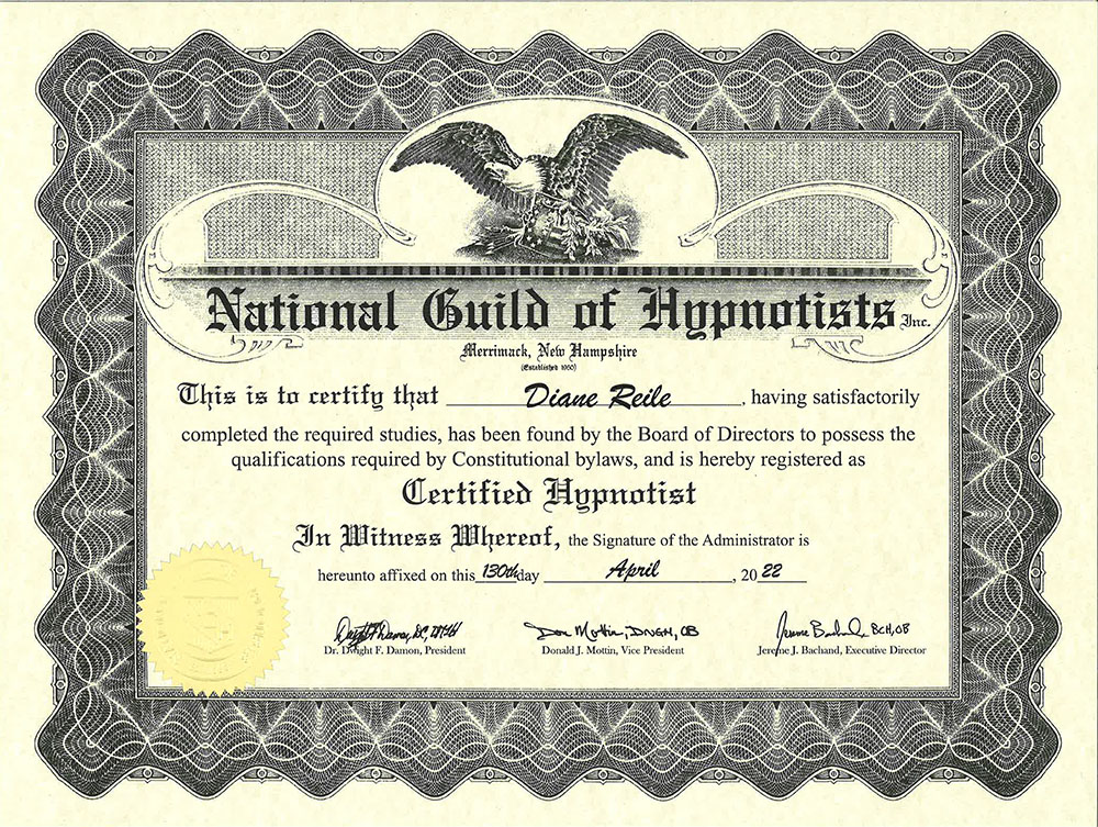 Certified Hypnotist Certificate